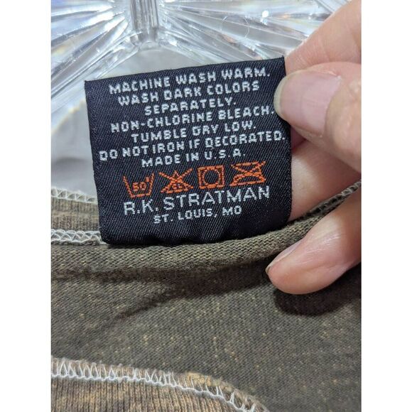 Harley-Davidson Men's Brown Solid Distressed Short-Sleeve Shirt Size M - Picture 6 of 7